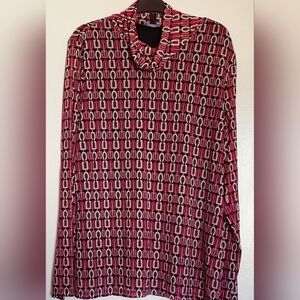 INC International Concepts Pink and Black Abstract Top